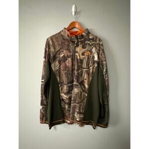 Men’s Size XL Mossy Oak Camo Scent Factor 3/4 Zip Shirt